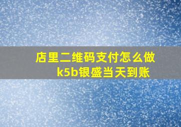 店里二维码支付怎么做 k5b银盛当天到账